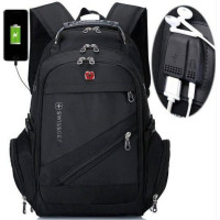 Міський чоловічий рюкзак Swiss Gear, Рюкзак 8810 39 л, 17" + USB + дощовик black
