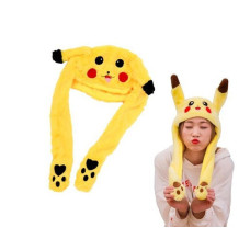 Плюшева світна шапка Жовта Pikachu з рухомими вухами Жовта