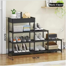 Підлогова полиця для взуття 4 секції для передпокою AND-10 YH9804-4 black