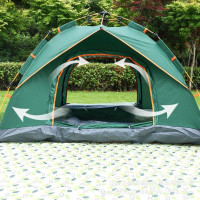 Намет кемпінговий автоматичний 4-місний 210x200x135 см Зелений
