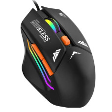 Дротова ігрова миша 550E RGB-підсвітка USB 6 кнопок ергономічна чорна