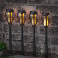 Вуличні світильники для саду Art Deco Spotlight Garden Flames з ефектом полум'я працюють від сонячних батарей