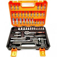 Універсальний набір New Tools 53 предмети в кейсі з тріскачкою, торцевими головками, бітами та ключами