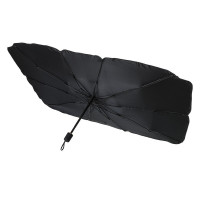 Сонцезахисний автозонт Car Umbrella для лобового скла 140×78 см, складаний, чорний