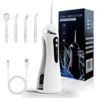Портативний іригатор A6s з акумулятором, USB заряджанням і чотирма змінними насадками для чищення зубів