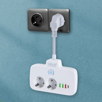 Сетевой фильтр LDNIO SE2435 с двумя EU розетками, четырьмя USB портами с QC3.0 и PD 20 Вт, защита от перегрева