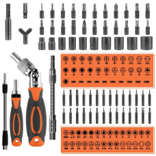 Набір викруток 68-в-1 Torx RATCHET з тріскачкою гнучкий подовжувач біт і головки в кейсі