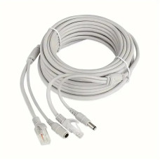 Готовий комбінований кабель RJ45 з DC завдовжки 10 метрів, мідний, призначений для систем відеоспостереження