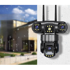 Вулична Wi-Fi IP-камера відеоспостереження V380 SC28-W з роздільною здатністю 12 МП, обладнана чотирма об'єктивами та