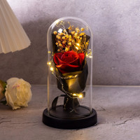 Декоративний букет з мила Троянда KR-02 у скляній колбі з підсвічуванням LED