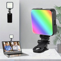 Накамерний відеосвітло AY-83 з акумулятором міні LED RGB з прищіпкою