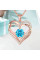 Женское золотое ожерелье Heart Love с голубым циркониевым камнем
