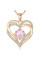 Женское золотое ожерелье Heart Love с голубым циркониевым камнем