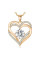 Женское золотое ожерелье Heart Love с голубым циркониевым камнем