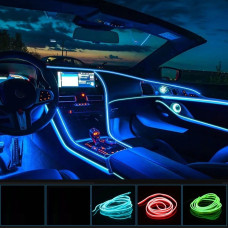 RGB підсвітка салону авто 7 кольорів гнучкий неон 5 метрів USB для приладювання