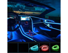 RGB подсветка салона авто 7 цветов гибкий неон 5 метров USB для приборки