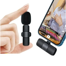 Петличний мікрофон комплект K11 Wireless Lavalier Microphone з адаптером Lightning чорний