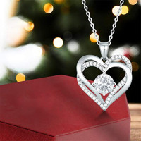 Женское ожерелье с кулоном в форме сердца Heart из циркония серебристое