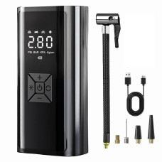 Портативний компресор для шин з LED-дисплеєм, функцією Power Bank і ліхтариком 6000 мА·год