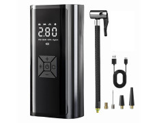 Портативный компрессор для шин с LED дисплеем, функцией Power Bank и фонариком 6000 мАч