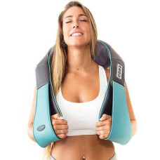 Універсальний роликовий масажер Massage Shawl з підігрівом для шиї та спини блакитний