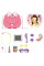 Дитячий косметичний набір Kids Pretend Toy Bag з дзеркалом і сумкою для макіяжу рожевий
