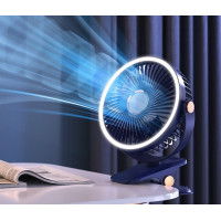 Акумуляторний вентилятор з LED підсвічуванням та ручкою VHG F03 портативний настільний