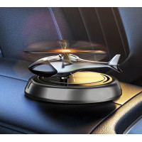 Ароматизатор у формі вертольота із сонячною панеллю, багаторазовий, чорний, гарденія