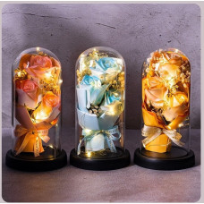 Мило у формі букета троянд з LED-підсвіткою, рожеве, 23 см, KR-04