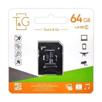 Картка пам'яті MicroSDXC 64 GB UHS-I Class 10 T&G з адаптером SD для смартфонів, планшетів і камер