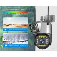 Вулична 4G Wi-Fi IP-камера відеоспостереження V380 з подвійним об'єктивом і датчиком руху