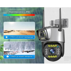 Вулична 4G Wi-Fi IP-камера відеоспостереження V380 з подвійним об'єктивом і датчиком руху