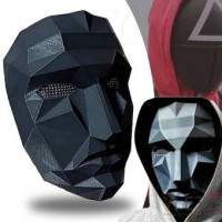 Маска Squid Game із серіалу «Гра в кальмара» пластикова з гумкою для косплею, рольових ігор, вечірок і Хел