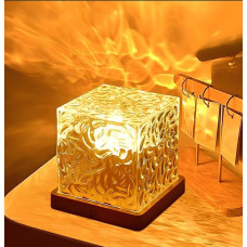 Нічник Куб з ефектом водяної хвилі, 16 кольорів RGB, диммер, пульт ДК, USB-живлення, 13х13 см