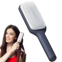 Гребінець для волосся з функцією самоочищення Hair Straightener AND LY-639, масажна щітка з висувними зубцями