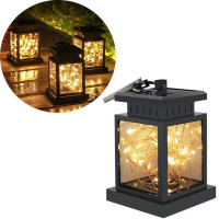 Солнечный подвесной фонарь с тёплым LED-светом и влагозащитой для улицы