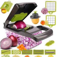 Багатофункціональна овочерізка-підробник Veggie Slicer 14в1 з контейнером і 7 змінними лезами
