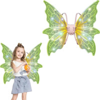 Электрические крылья Феи Shadow Angel N°5 с LED подсветкой и музыкой, на ремешках, 65 см