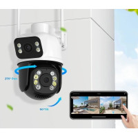 Вулична Wi-Fi камера відеоспостереження A8BQ з LED-підсвіткою, датчиком руху та поворотним механізмом, 6 МП