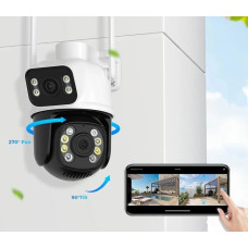 Вулична Wi-Fi камера відеоспостереження A8BQ з LED-підсвіткою, датчиком руху та поворотним механізмом, 6 МП