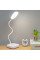 Світлодіодна настільна лампа з акумулятором, регульована за висотою та яскравістю, біла