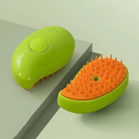 Парова масажна щітка для хатніх тварин із силіконовою щетиною, акумуляторна, USB