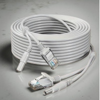 Готовий комбінований кабель RJ45 + DC, 20 м, мідний, для відеоспостереження