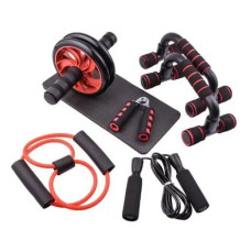 Універсальний набір для фітнесу 7в1 Set-Sport — ролик, еспандери, скакалка, упори для віджимань