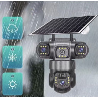 Повністю автономна 4G камера відеоспостереження V380Pro з двома об'єктивами, сонячною панеллю й акумулятором