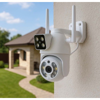 Поворотна Wi-Fi камера відеоспостереження Q13 з двома лінзами 2×3MP і нічним баченням до 40 м для вулиці та дому