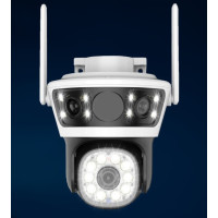 Уличная Wi-Fi видеокамера Q70 с тремя линзами 2+2+2 Мп, ночным видением, датчиком движения и поддержкой LAN