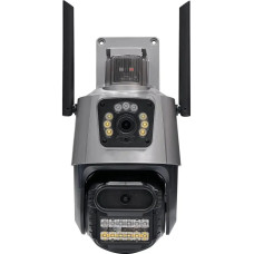 Вулична Wi-Fi IP-камера відеоспостереження Icsee XM77 з трьома об'єктивами 12 МП, нічним баченням, інтелектуальним керуванням