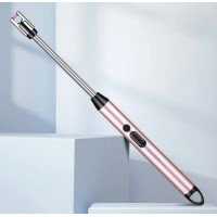 Імпульсна USB запальничка для свічок, кухні та плити з гнучкою трубкою й захистом, рожева