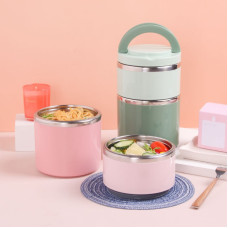 Ланчбокс LY-1032 2-ярусний харчовий контейнер 1060 мл із неіржавкої сталі 304 із ізоляцією та ручкою